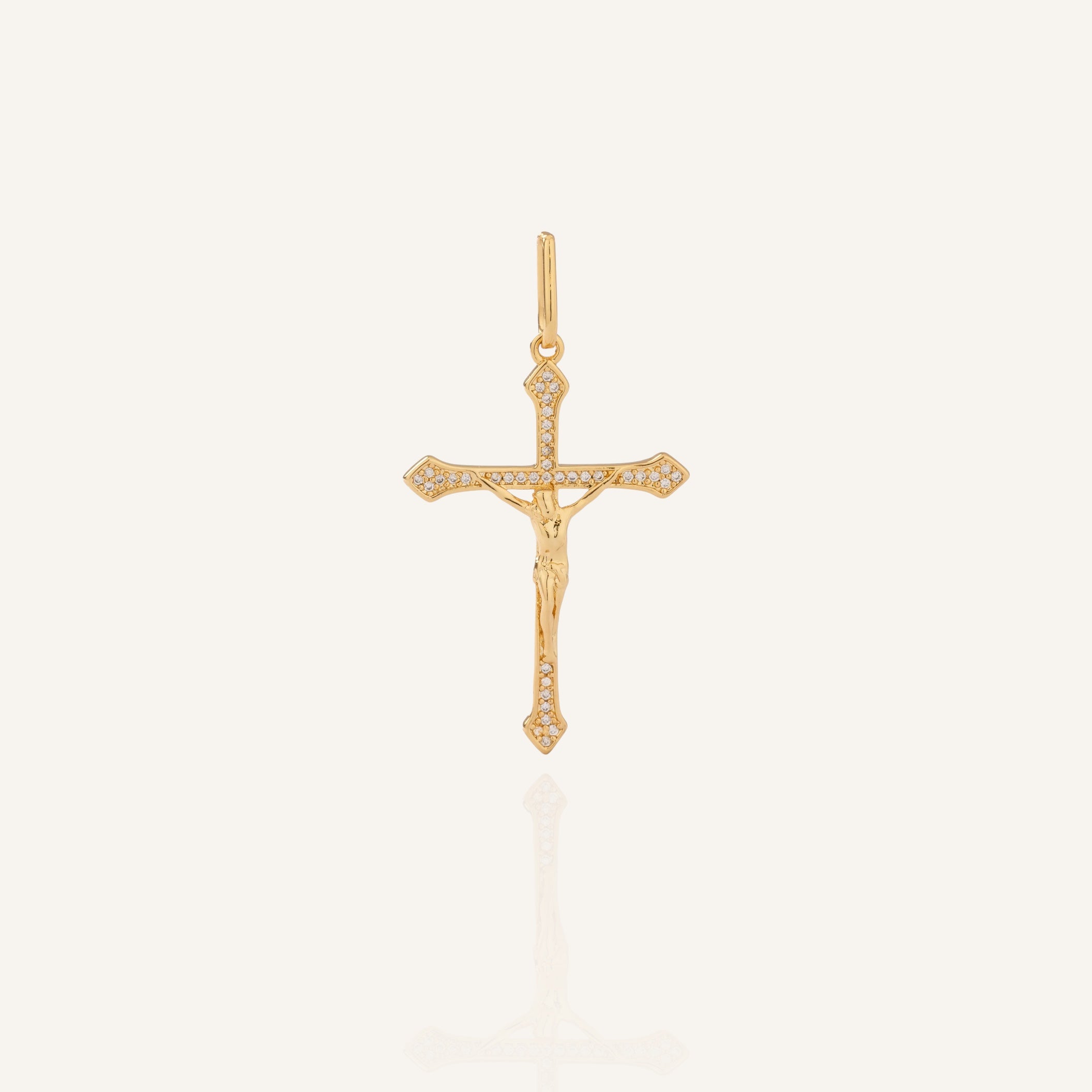 Dije cruz cristo circonias 4cms