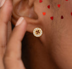 Arete clover redondo circonias 1cm